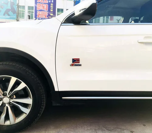 Miniatura 6 de Dsycar Paquete de 2 emblemas de Puerto Rico en relieve, bandera de metal cromado para accesorios de decoración de automóvil, regalos 4 tapas