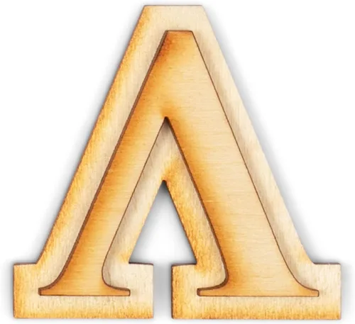 Miniatura 11 de Paquete de 2 letras griegas oficiales de madera para manualidades, Delta - Fuente clásica de 2 pulgadas, letras griegas de madera de doble capa