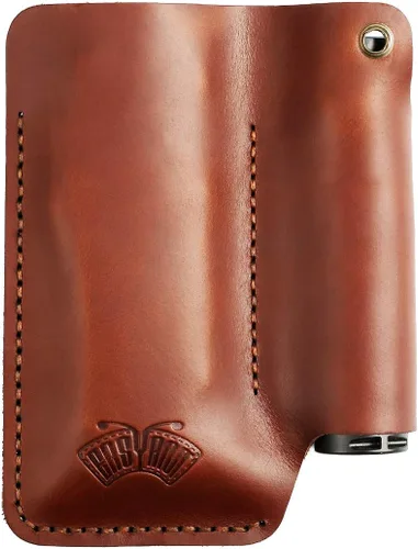 Miniatura 6 de Organizador de bolsillo de cuero para hombre, bolsa de herramientas EDC de cuero, funda hecha a mano, accesorios multiherramienta, marrón-plus