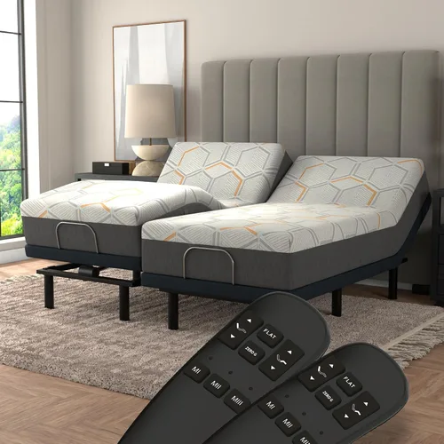 Miniatura 9 de Blissful Nights Twin XL e3 Base de Marco de Cama Ajustable con Inclinación de Cabeza y Pie, Control Remoto Inalámbrico, Fácil Montaje, Garantía
