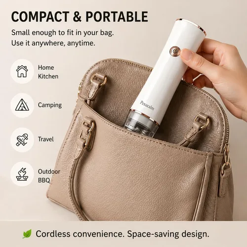 Miniatura 4 de Sellador al vacío portátil para alimentos con captura de líquido visible, incluye 30 bolsas (tamaño L mejorado), batería de 2000 mAh para más de 60