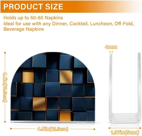 Miniatura 3 de Black and Gold Style Acrylic Napkin Holder for Outdoor, Dining, Freestanding Table Napkin Dispenser for Home Decor for Bathroom, Restaurant