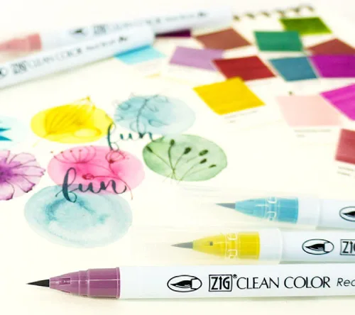 Miniatura 5 de Kuretake ZIG Clean Color Real Brush NUEVO 30 colores con puntas de pincel flexibles, bolígrafos de acuarela para pintar, dibujar, caligrafía