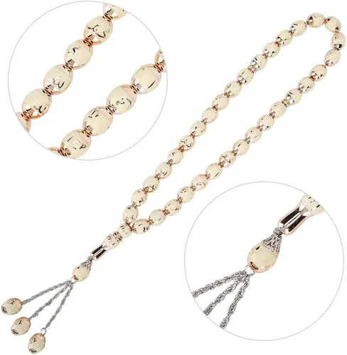 Miniatura 9 de HEEPDD Cuentas de oración musulmana de 13.8 in de longitud y 0.472 in, pulsera Tasbih beige, 33 cuentas de conteo preciso de Dhikr para uso diario