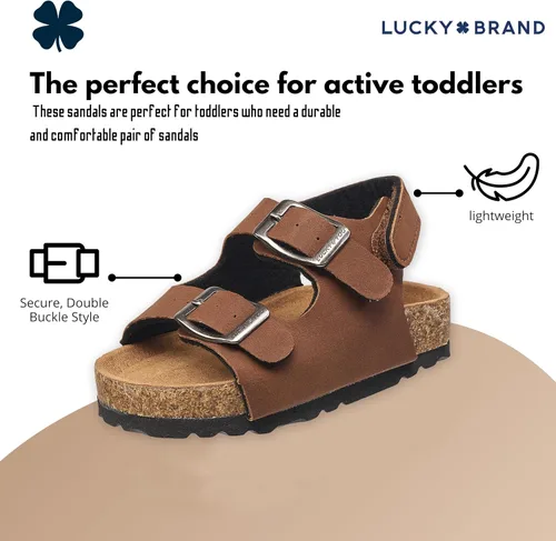 Miniatura 2 de Lucky Brand Sandalias unisex para bebé, con doble correa y cierre de velcro (niños pequeños)