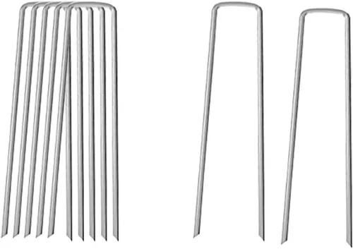 Grapas de tierra de calibre 8, grapas de 4 pulgadas, paquete de 16 unidades, para paisaje, jardín, césped, tierra, barrera, alambre, resistente,