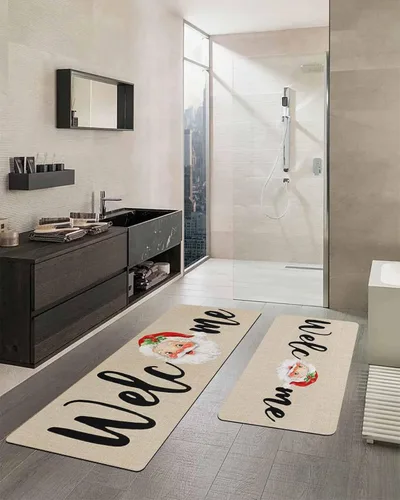 Miniatura 2 de Tapete de baño de Santa para bañera, antideslizante, de secado rápido y absorbente, tierra de diatomeas, fregadero de ducha para dormitorio, cocina