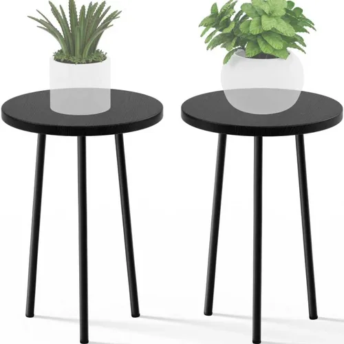 Miniatura 25 de Soporte alto para plantas de interior: soporte de esquina de madera para plantas, paquete de 2 unidades, decoración moderna de mediados de siglo