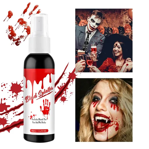 Miniatura 5 de Spray lavable de sangre falsa para Halloween, sangre falsa para disfraz de vampiro zombi y monstruo disfraz, el aerosol de sangre falso se utiliza