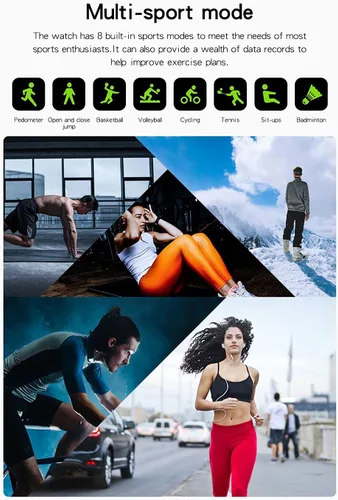 Miniatura 5 de Reloj inteligente para hombres y mujeres para teléfonos Android iOS compatible con iPhone, pantalla táctil completa rastreador de fitness con Negro