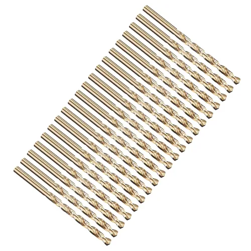 Miniatura 239 de PATIKIL Broca Jobber de 0.039 in, vástago recto M35 cobalto 5% acero de alta velocidad 135° acabado dorado para metal duro de acero inoxidable - 2