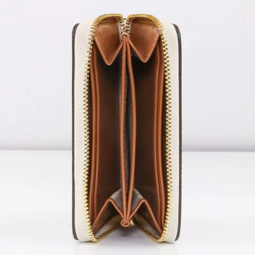 Miniatura 3 de Michael Kors Jet Set - Funda pequeña con cremallera alrededor de la tarjeta VanillaAcorn