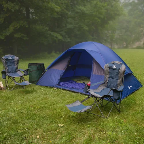 Miniatura 5 de Camping Tent - Water-Resistant Cabin Style Outdoor Shelter with Built-in Screen Tent and Carrying Bag by Wakeman Outdoors Azul