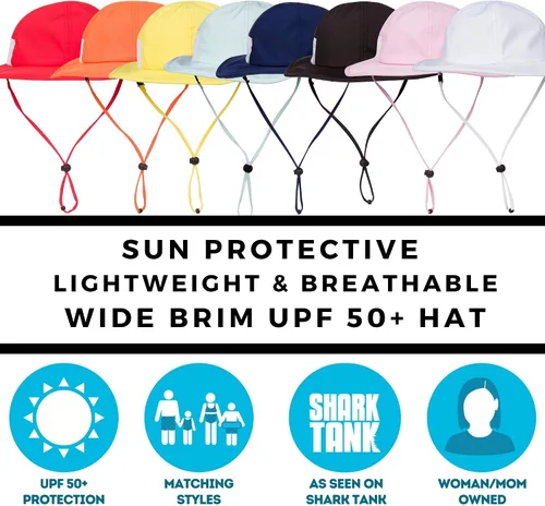 Miniatura 4 de SwimZip, sombrero unisex para niños, ala ancha, protección solar FPS 50, ajustable.