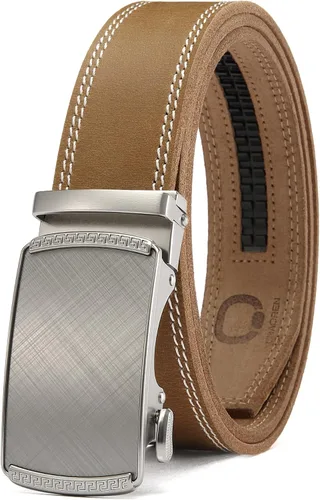 Miniatura 26 de CHAOREN Cinturón para hombre de cuero con trinquete - Ajuste personalizable, estilo sin esfuerzo (35 mm)