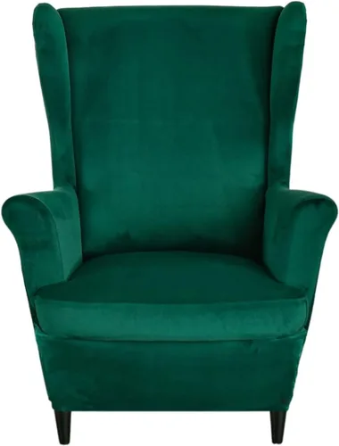 Miniatura 17 de NILUOH Funda para silla Wingback, 2 piezas, fundas elásticas de elastano para silla con respaldo de ala, funda lavable para sillones con respaldo
