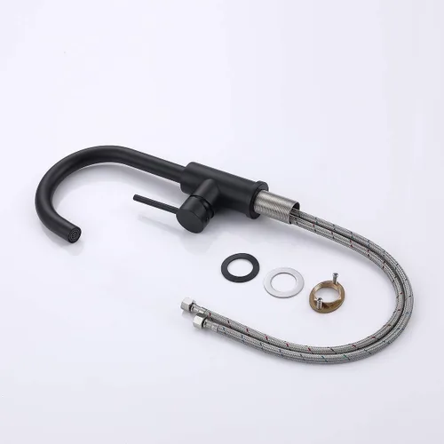 Miniatura 6 de Grifos de fregadero de barra de un solo agujero, mini grifos de fregadero de cocina negro mate, una manija de 1 agujero, moderno grifo de fregadero