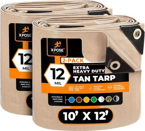Miniatura 162 de Lona protectora Xpose Safety multiusos, de poliéster blanco, resistente, resistente al agua, resistente a la intemperie, resistente a rasguños