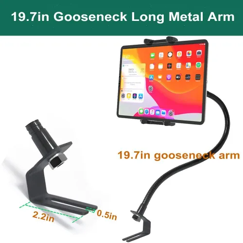 Miniatura 3 de Soporte para tablet de asiento de automóvil para tablet y teléfono de 4 a 13 pulgadas, resistente soporte de brazo de cuello de cisne de 19.7