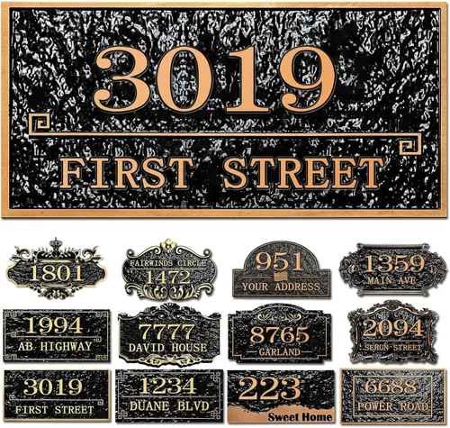 Miniatura 16 de Placa personalizada de dirección de casa, letrero de dirección de nombre de calle personalizado para números de casa, placa para buzón de garaje