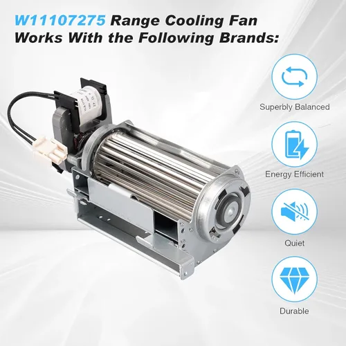 Miniatura 5 de Ventilador de refrigeración W11107275 repuesto Whirlpool, horno de rango JennAir y KitchenAid, pieza de repuesto del motor del ventilador W10162259