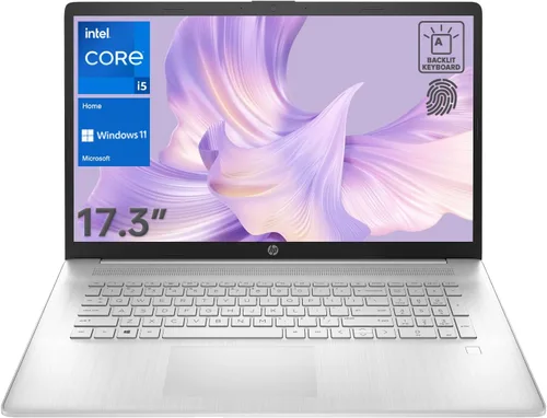 HP Essential Laptop, 17.3" FHD Display Portable Computer, Intel Core i5-1334U, 8GB RAM, 512GB SSD, Fingerprint Reader, Backlit Keyboard, Webcam,