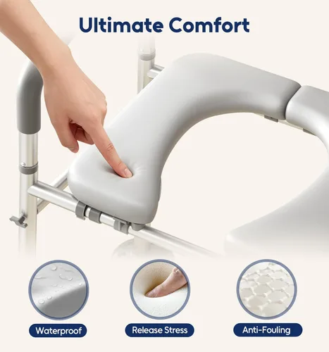 Miniatura 6 de Bluelog Elevadores de asiento de inodoro para personas mayores, asiento de inodoro elevado ajustable de 6 pulgadas de ancho y 7 pulgadas de altura