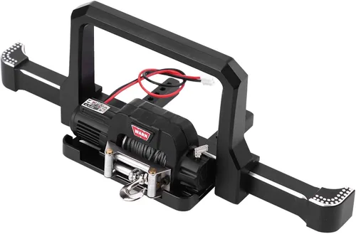 Miniatura 6 de Parachoques delantero de coche RC con cabrestante, pieza de actualización de aleación de aluminio resistente para accesorios de orugas Axial SCX10 II
