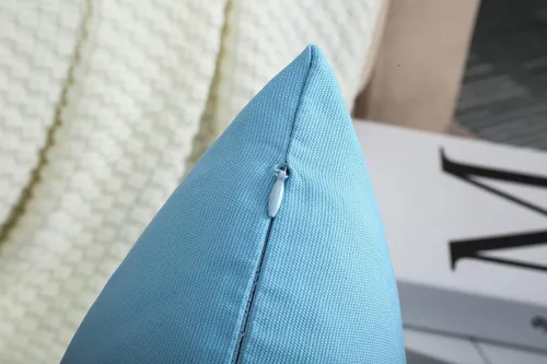 Miniatura 4 de TangDepot - Funda de almohada hecha a mano 100% lona de algodón, Algodón, Azul (Sky Blue)