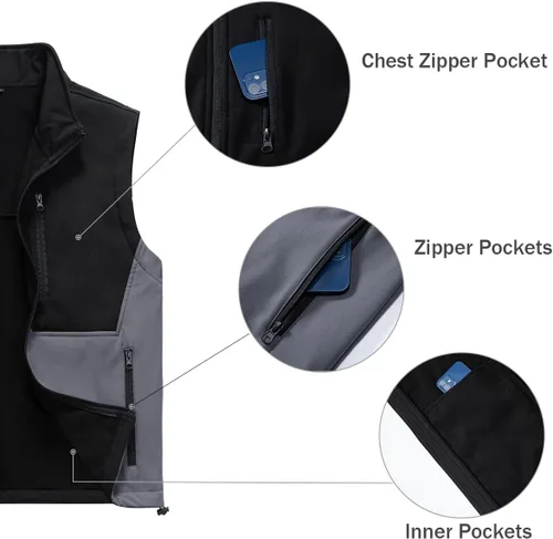 Miniatura 27 de Msmsse Chaleco ligero para hombre, con cuello alto, sin mangas, para senderismo, correr, golf