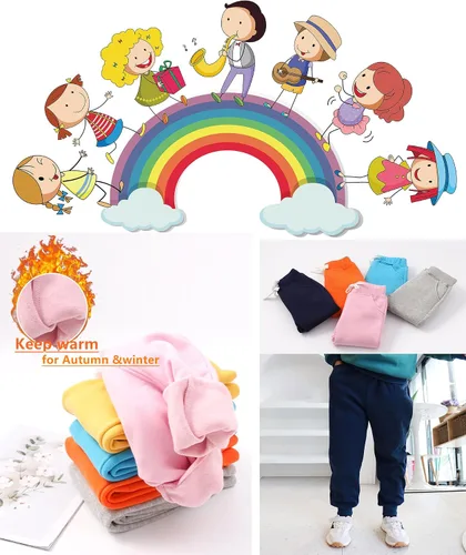 Miniatura 6 de CuteOn Unisex Toddler Jogger Pants Kids Cotton Elastic Waist Winter Baby Sweatpants Pants 1-5Years