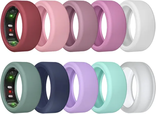 Miniatura 8 de Paquete de 10 fundas de anillo para RingConn Gen 3/Gen 2/Gen 1, protector de anillo de silicona elástica para RingConn Gen 2, accesorios