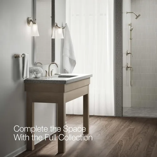 Miniatura 8 de KOHLER K-27390-4K-BN Simplice® - Grifo de lavabo de baño con dos manijas de palanca y drenaje clicker, 1.0 GPM, níquel cepillado vibrante Vibrant