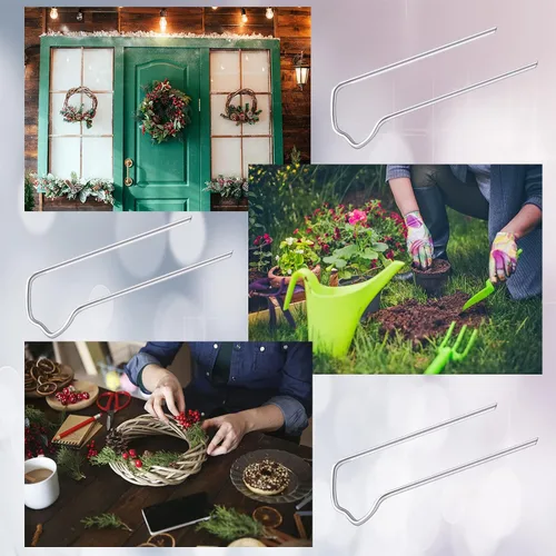 Miniatura 7 de 160 alfileres florales, alfileres verdes de 1.7 pulgadas en forma de U, alfileres florales para espuma, coronas de paja, flores, costura