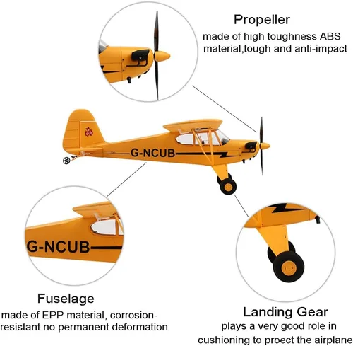 Miniatura 7 de Avión RC A160 J3 5CH 3D/6G RC para adultos sin escobillas Stunt RC Glider Regalos 2.4G RC Aviones con 2 baterías y hélice de repuesto