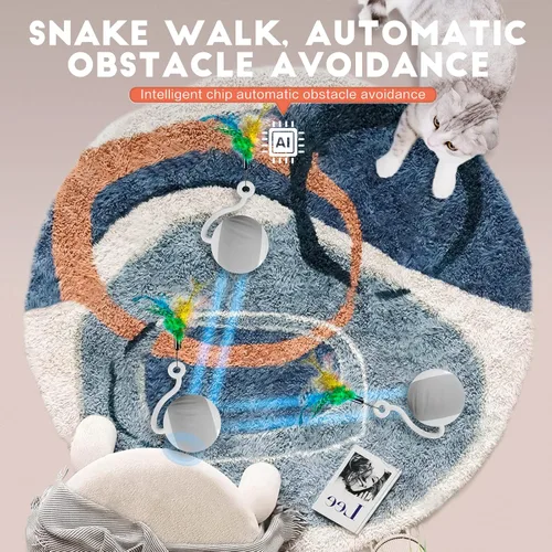 Miniatura 3 de Pelota interactiva mejorada de juguetes para gatos de interior – La pelota para gatos cuenta con activación táctil y por voz, 2 ajustes de velocidad
