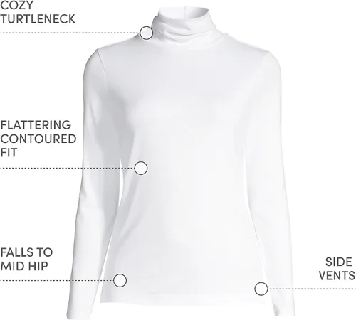 Miniatura 34 de Lands' End Supima - Suéter de cuello alto y mangas largas para mujer