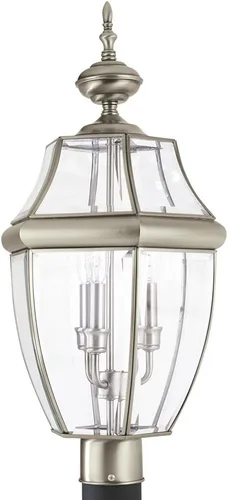 Miniatura 6 de Sea Gull Lighting 8239–12 Farol de poste para exteriores Lancaster, 24 pulgadas de altura, negro