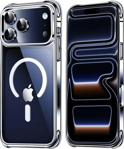 Miniatura 9 de Mkeke Funda magnética diseñada para iPhone 15 transparente, compatible con Magsafe, [no amarilla] [protección contra caídas de grado militar] fundas