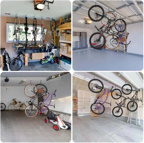 Miniatura 5 de MAQIHAN 10 ganchos en J de almacenamiento resistentes para montaje en pared, ganchos para bicicletas y escaleras, organizador de herramientas