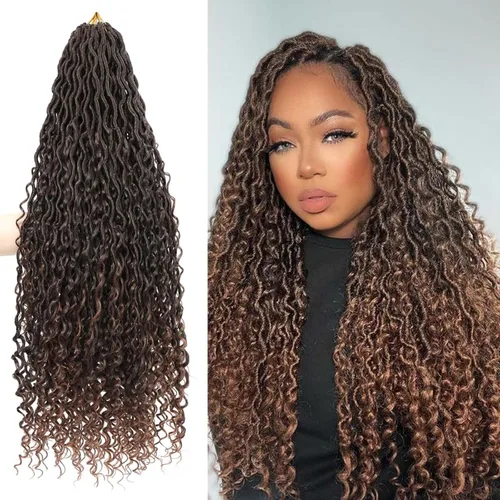 Miniatura 10 de River Locs Cabello de Crochet para Mujeres Negras - Boho Goddess Locs Grochet Hair, Boho Hippie Loc (18" 6 Paquetes T1B/púrpura#)