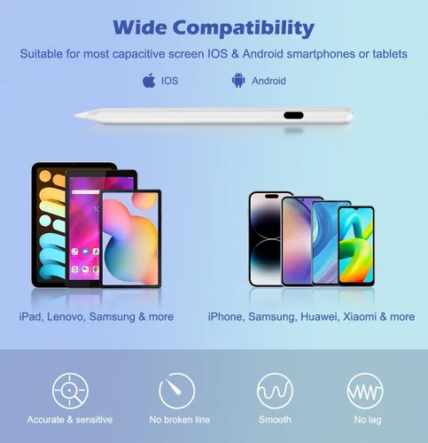 Miniatura 2 de MoKo Lápiz óptico para pantallas táctiles, lápiz capacitivo de carga rápida para Apple iPad/iPhone/Samsung/Lenovo/iOS/Android/ Tablets&Smart Phone