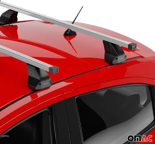 Miniatura 6 de OMAC Barras transversales de techo de punto fijo Mercedes Clase C Sedan 2015 a 2023, portaequipajes, 165 libras, aluminio, 2 piezas, color plateado