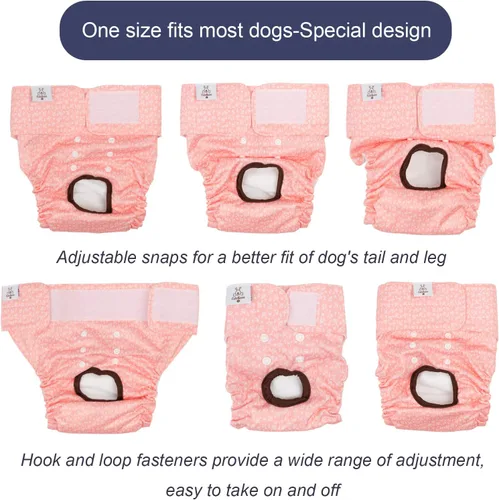Miniatura 3 de CuteBone - Pañales lavables para perros, talla XS, paquete de 3, D16XS