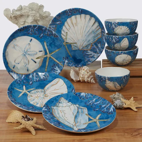 Miniatura 6 de Certified International Playa Shells - Platos de ensalada/postre de 8.5 pulgadas, tamaño mediano, juego de 4