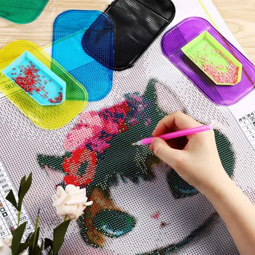Miniatura 6 de Blulu 6 piezas de accesorios de pintura de arte de diamantes, herramientas antideslizantes, alfombrilla adhesiva, bandejas de pintura de diamante