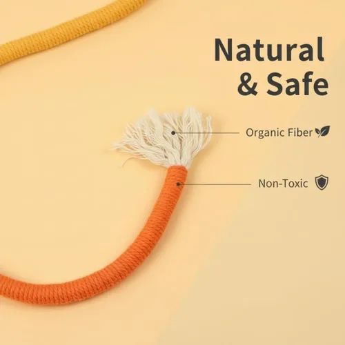 Miniatura 6 de Cuerda masticable duradera y segura: 3 piezas de algodón orgánico natural para gatos de interior, juguetes masticables con infusión de hierba gatera
