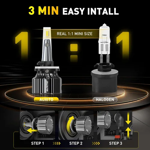 Miniatura 3 de AUXITO Bombillas LED antiniebla 880/899/893, 3000 K, amarillo dorado, 18000 lm, kit de luces antiniebla ámbar 1000% más brillantes, repuesto OEM 1:1