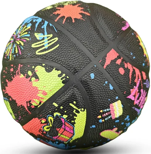 Miniatura 2 de Pelota de baloncesto de cuero PU JIUERYUN – Talla oficial 7 (29,5 pulgadas), Talla 6 (28,5 pulgadas), Talla 5 (27,5 pulgadas), pelota de cumpleaños
