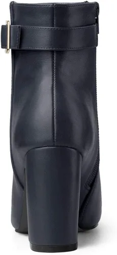 Miniatura 3 de Allegra K Botines de tacón decorativo con hebilla en punta para mujer